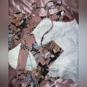 Shein Two-piece Flowy Shorts and Backless Top Matching Set